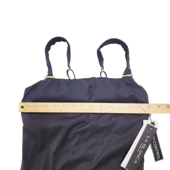 La Blanca Womens Black One-Piece Swimsuit With Adjustable Straps  Size 14 - Picture 6 of 7